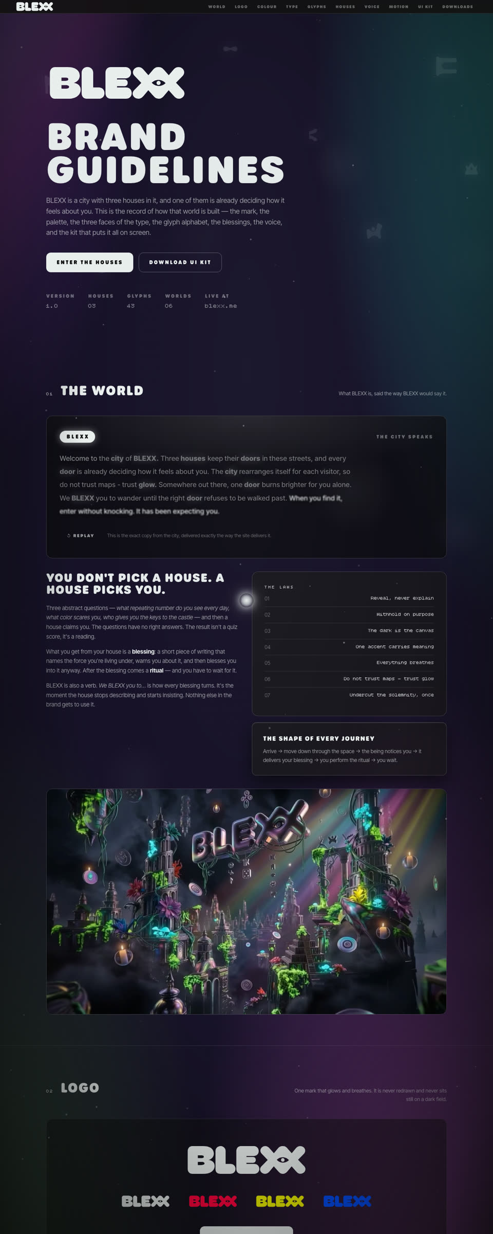 The Blexx brand guidelines, scrolling